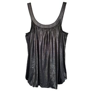 KOTON Women's Sleeveless Metallic Blouse Shimmer Night Out Tank Top Size M Black